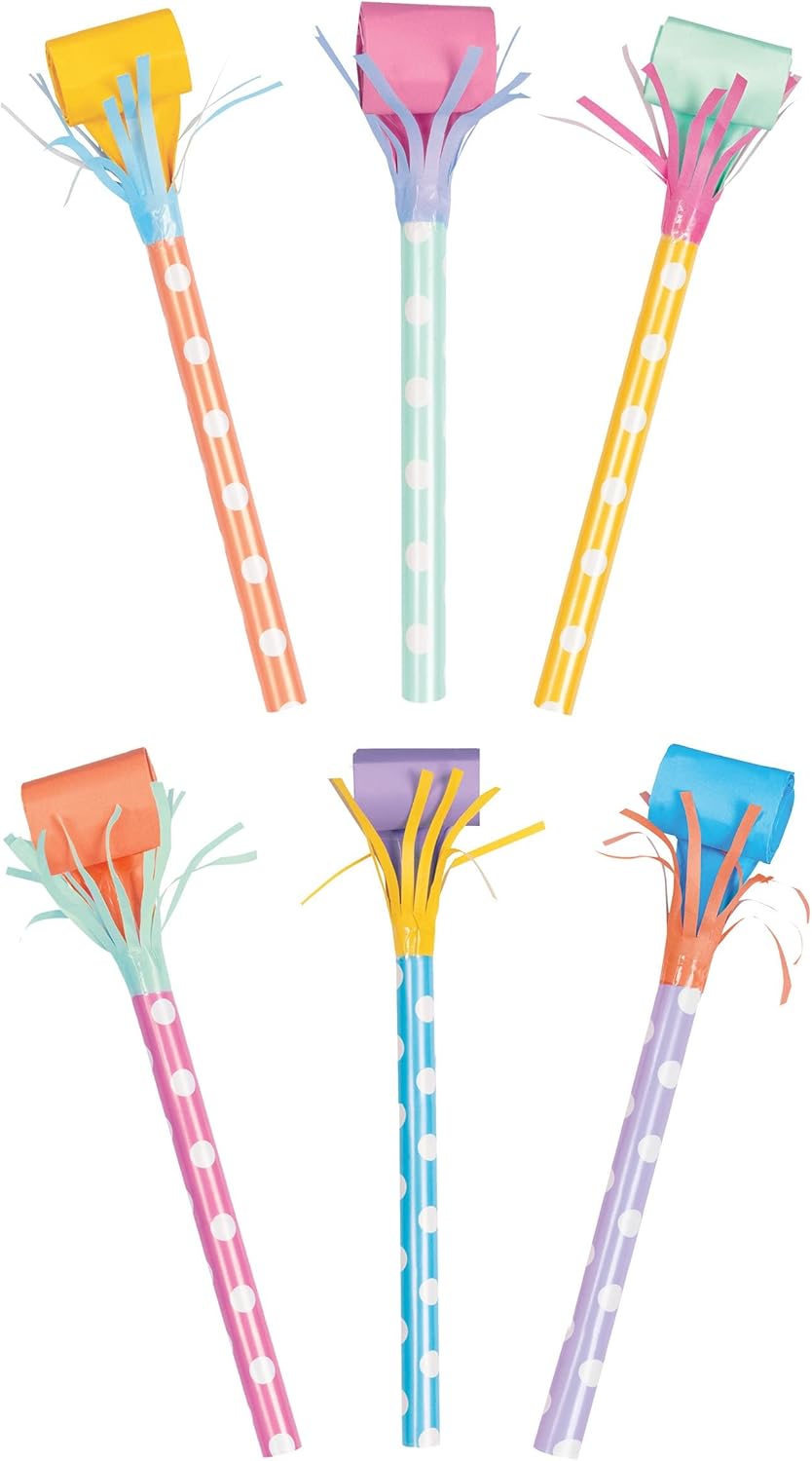 Spotty Party Blowout Whistles - 30cm (6 pieces) - Anilas UK