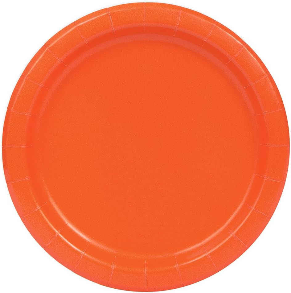 Pumpkin Orange Paper Plates - 21.9cm ( Pack of 8) - Anilas UK