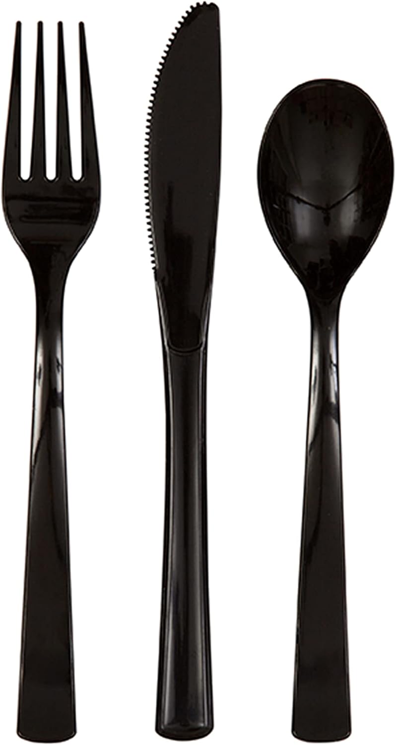 18pc Assorted Midnight Black Cutlery - Anilas UK
