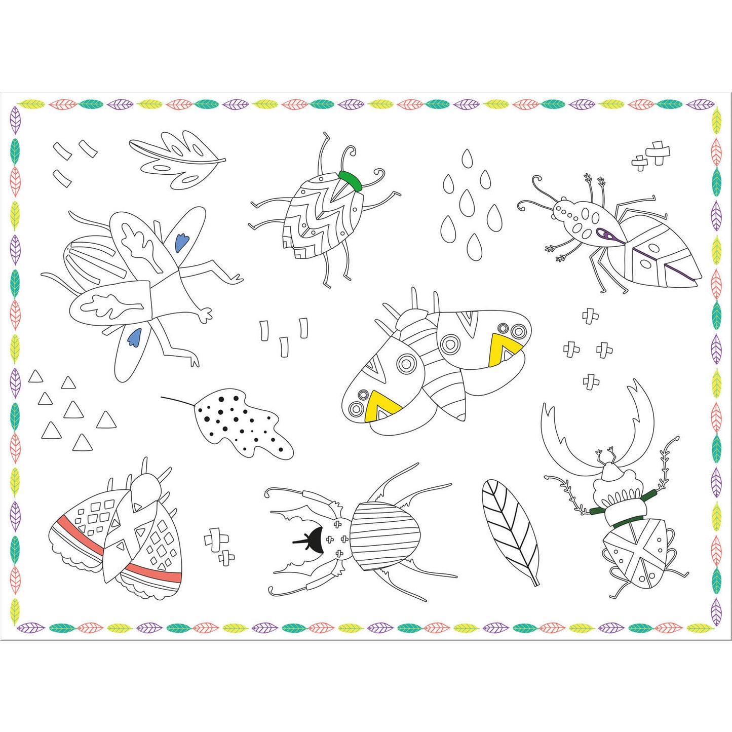 Buzzing Bugs Colour It Yourself Activity Placemat -  (6 pieces) - Anilas UK