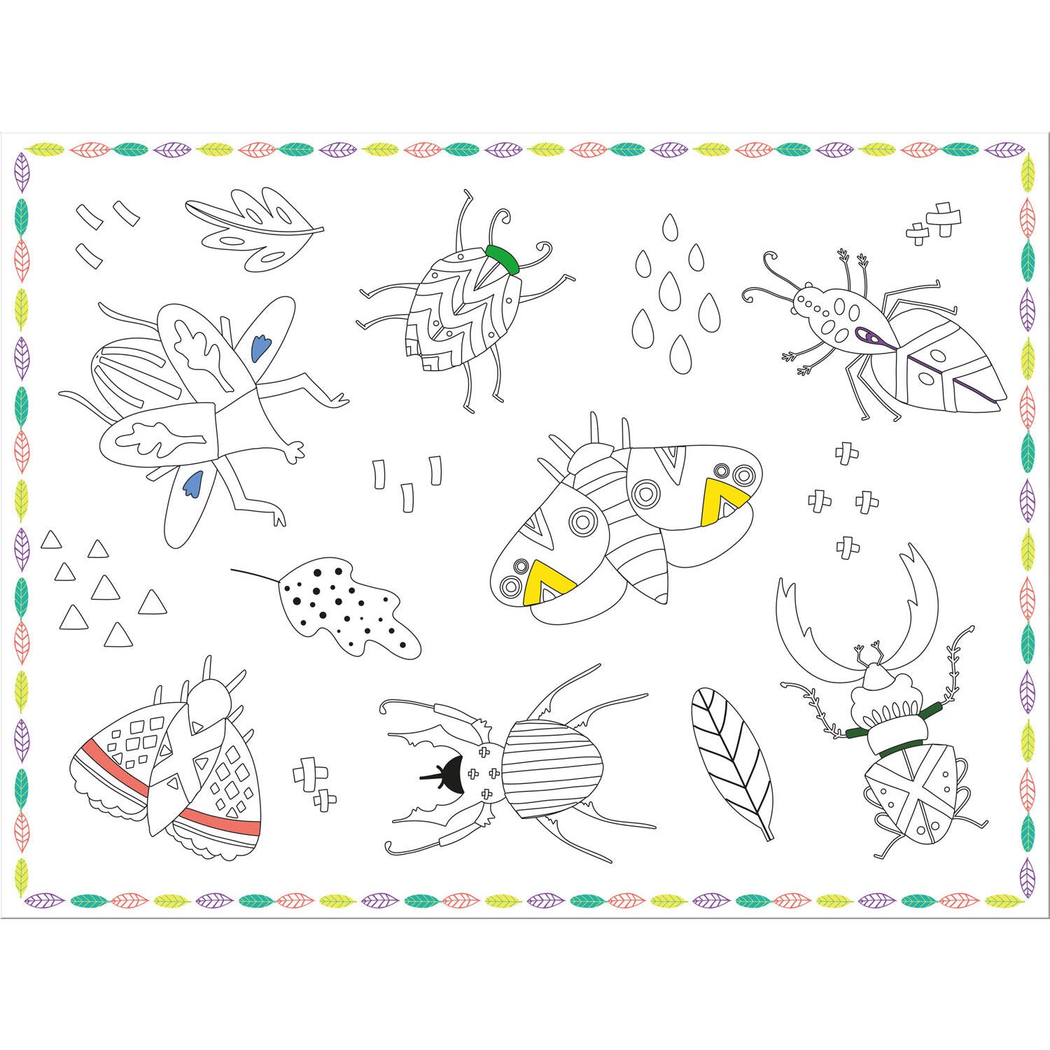 Buzzing Bugs Colour It Yourself Activity Placemat -  (6 pieces) - Anilas UK