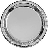 Silver Paper Plates - 21.9cm ( Pack of 8) - Anilas UK