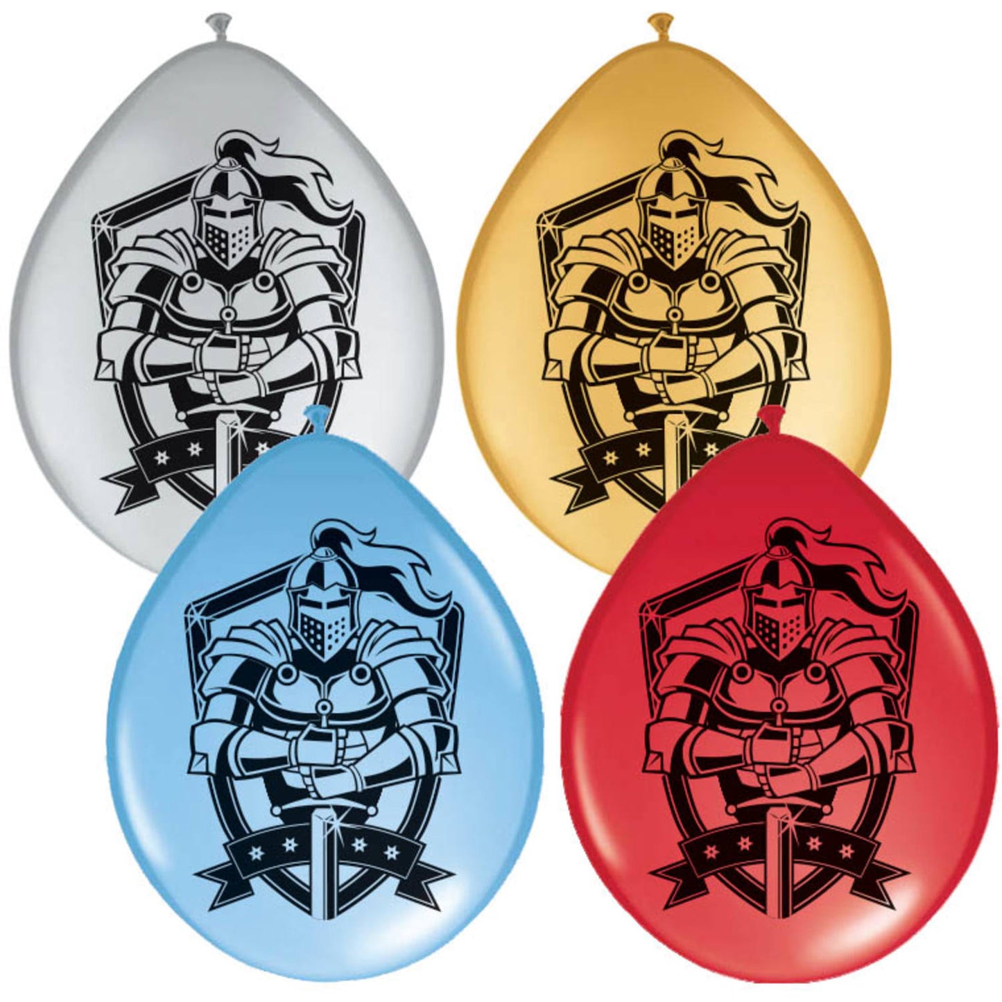 Knight Reinier Latex Balloons 30 cm (Pack of 8) - Anilas UK