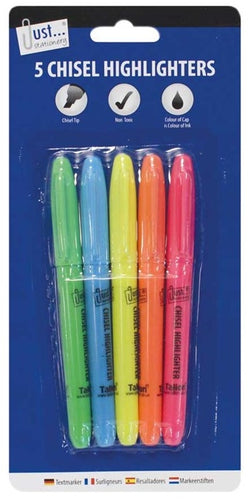 Bright Chisel Highlighters Pack of 5 - Anilas UK