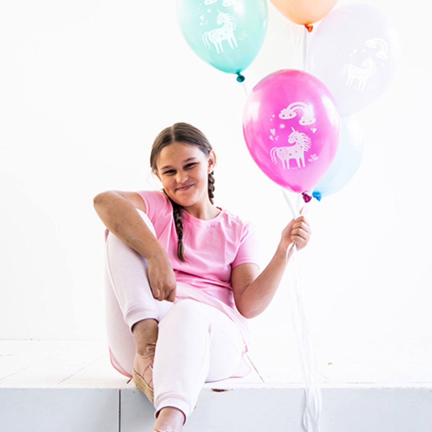 Unicorns & Rainbows Latex Birthday Party Balloons - (33 cm - 6 pieces) - Anilas UK
