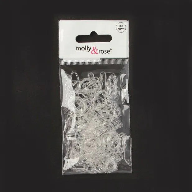 Polyurethane Hair Elastic bands - Clear - Pack of 250 - 1mm thick - Anilas UK