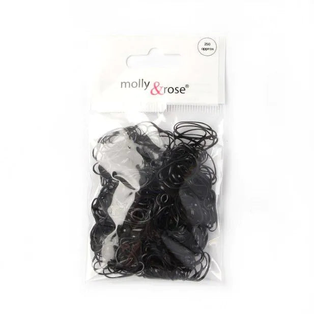 Polyurethane Hair Elastic bands - Black - Pack of 250 - 1mm thick - Anilas UK