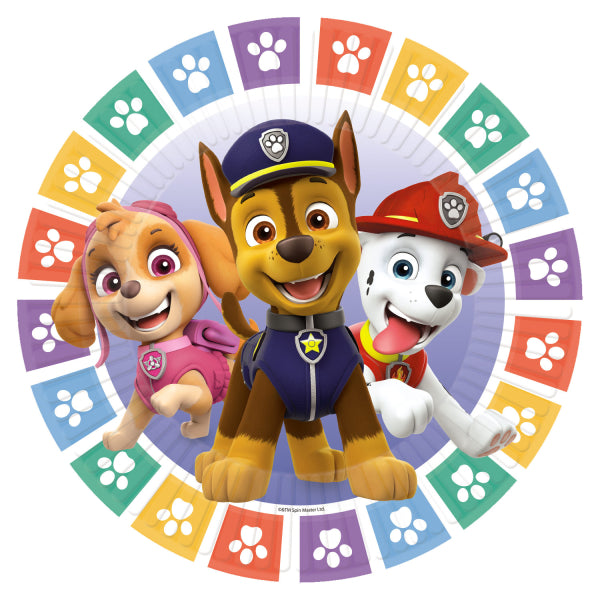 Paw Patrol Plates- 18cm (Rainbow - Pack of 8) - Anilas UK