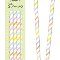 Pastel Colour Stripe Paper Straws (Pack of 30) - Anilas UK