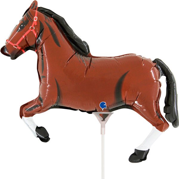 Dark Brown Horse Air Fill Mini Shape Balloons (35 cm) - Anilas UK