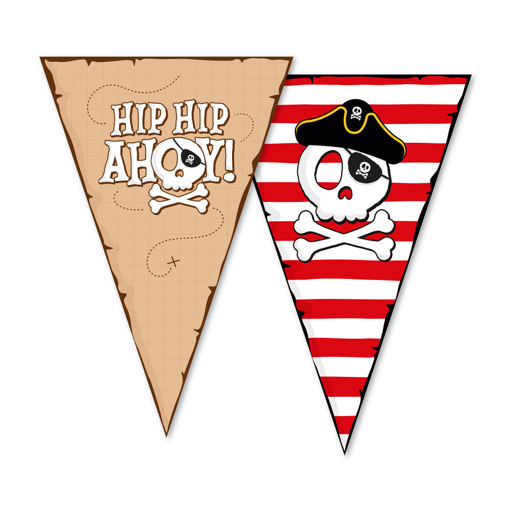 Pirate Hip Hip Ahoy Party Bunting Banner, 10m