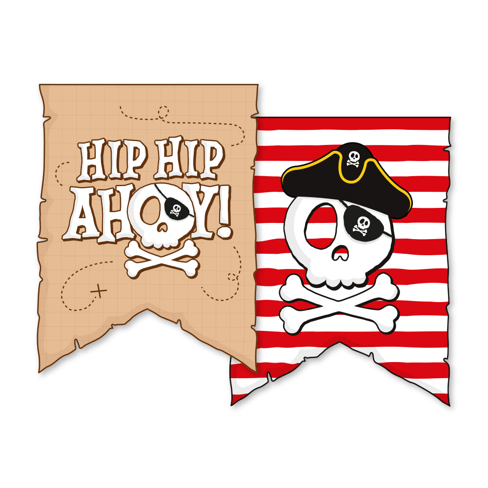 Pirate Hip Hip Ahoy Paper Penant Banner, 6m