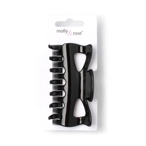 Girl's Black Claw Hairclip, Plastic with Metal Hinge - Anilas UK