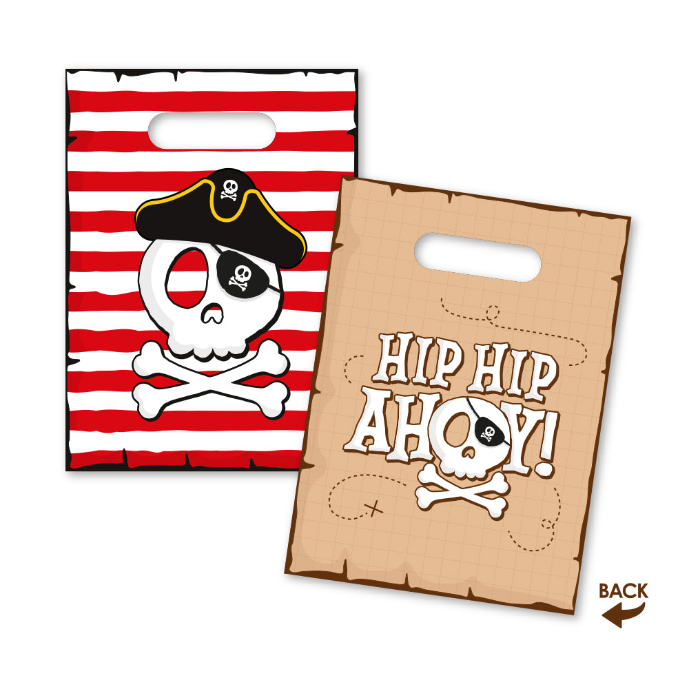 Pirates Hip Hip Ahoy Paper Party Treat Bags (pack of 6)
