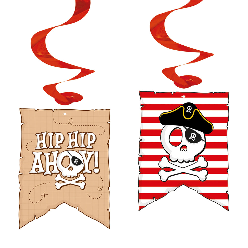 Pirate Hip Hip Ahoy Party Hanging Swirl (4 pieces)