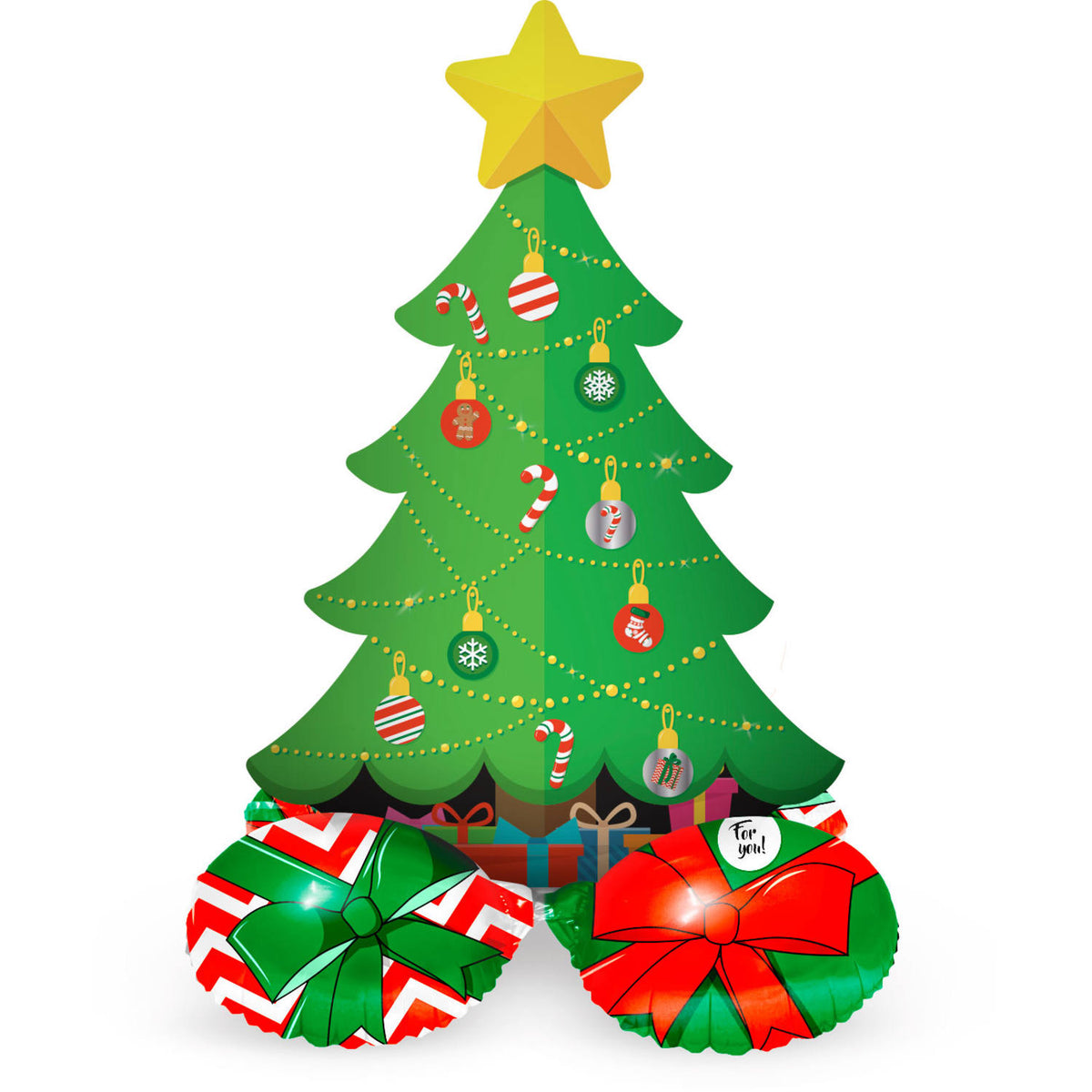 Christmas Tree Floor Standing Foil Balloon - 81 cm