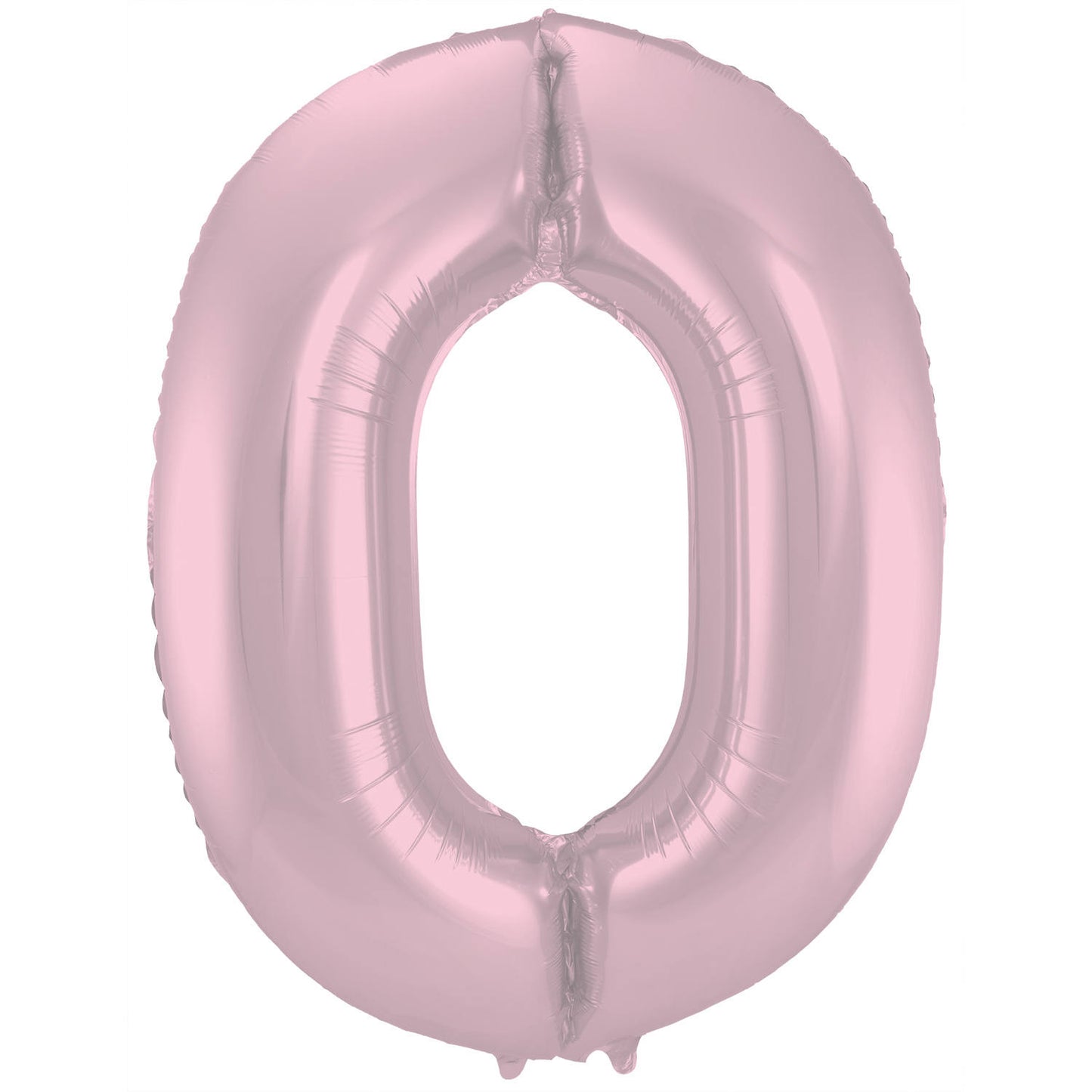 Pastel Pink Metallic Matt Number 0 Foil balloon, 86cm