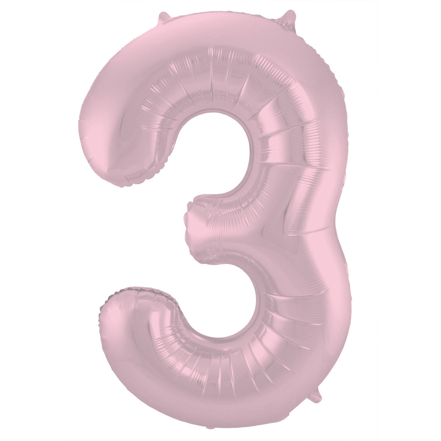 Pastel Pink Metallic Matt Number 3 Foil balloon, 86cm