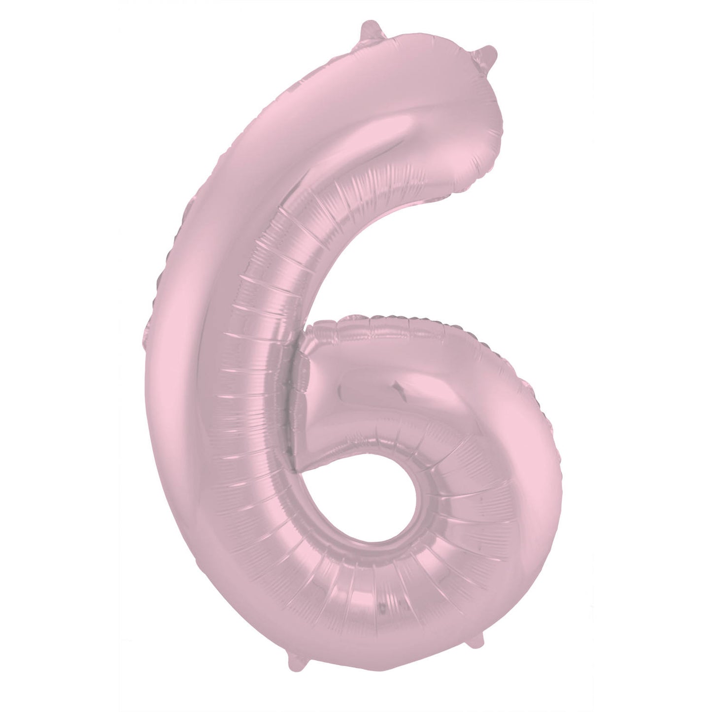 Pastel Pink Metallic Matt Number 6 Foil balloon, 86cm