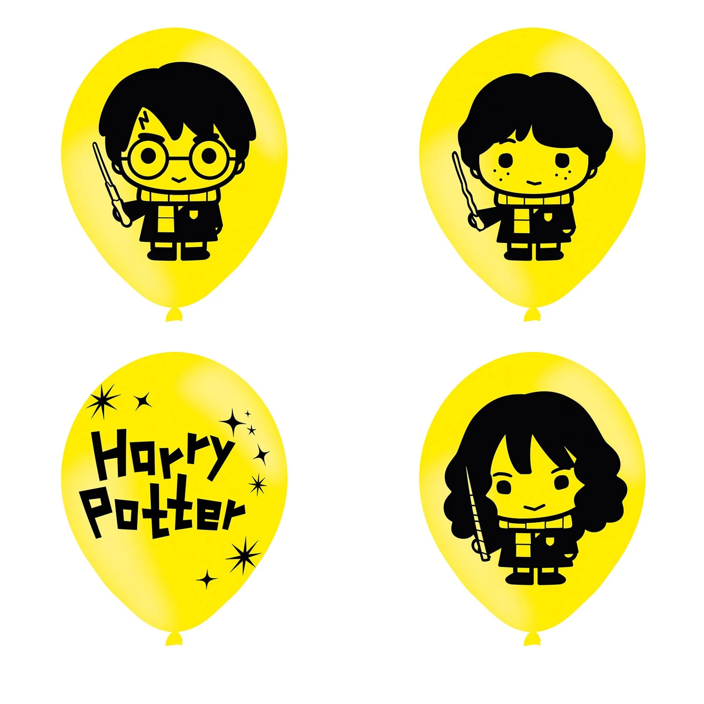 Harry Potter 4 Sided Latex Balloons 27.9cm/11" (Pack of 6) - Anilas UK