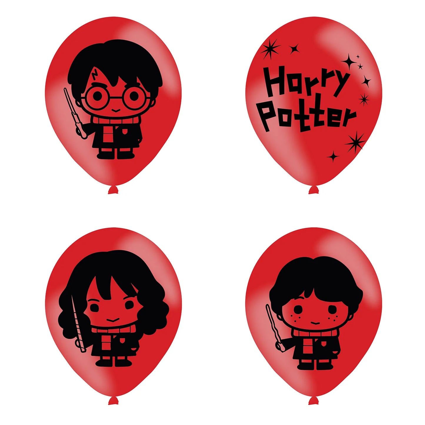 Harry Potter 4 Sided Latex Balloons 27.9cm/11" (Pack of 6) - Anilas UK
