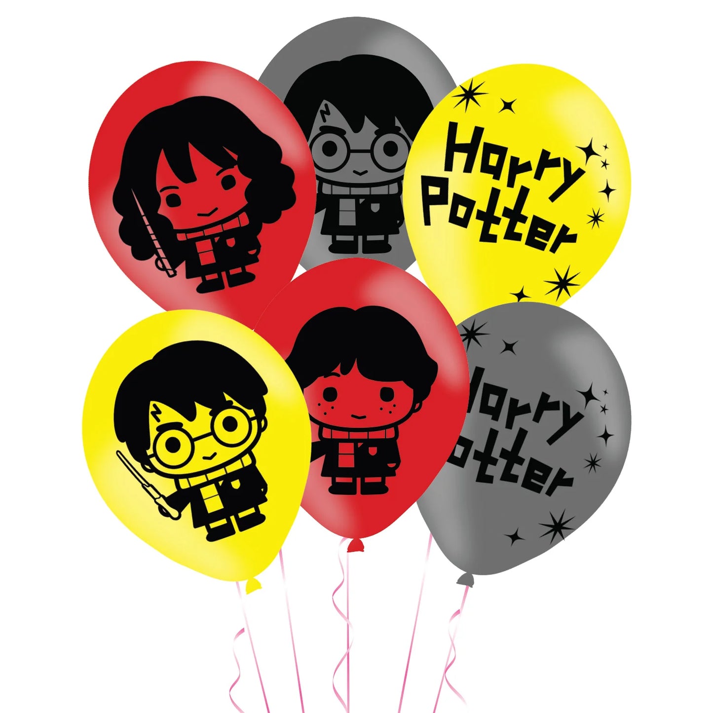 Harry Potter 4 Sided Latex Balloons 27.9cm/11" (Pack of 6) - Anilas UK