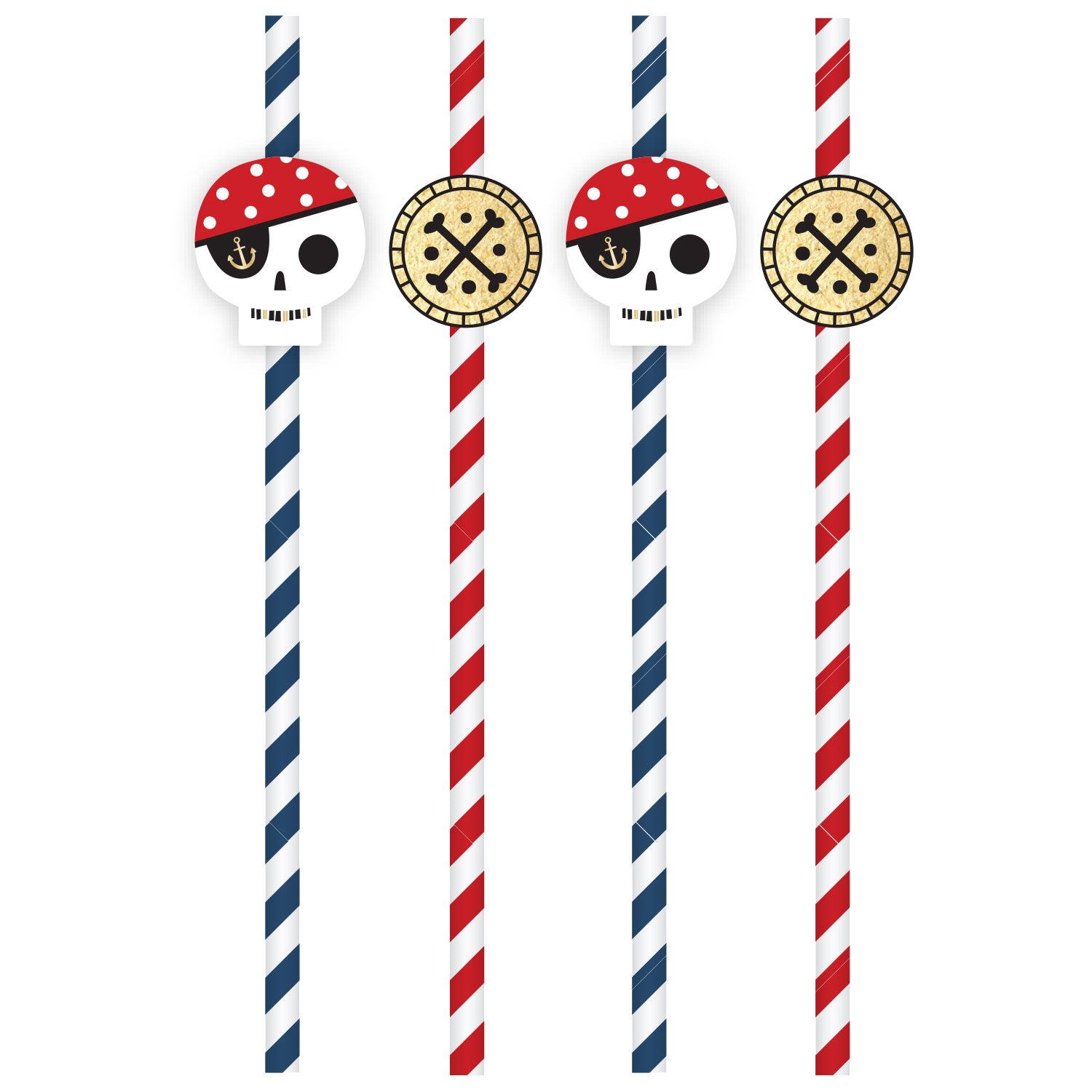 Treasure Island Paper Straws (Pack of 8) - Anilas UK