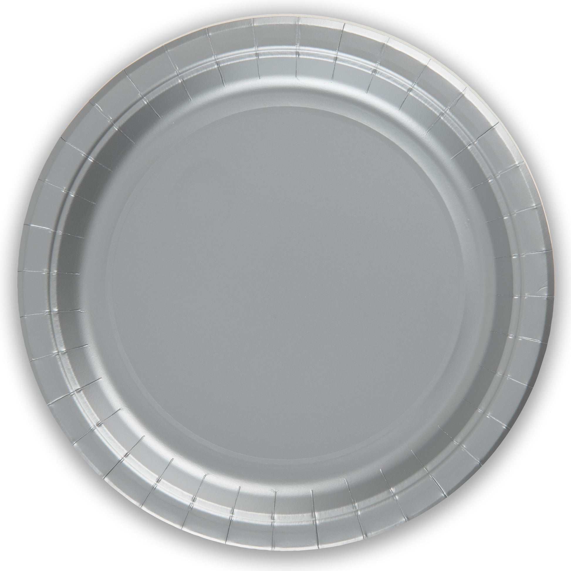 Silver Paper Plates - 23cm - Plastic Free (Pack of 8) - Anilas UK