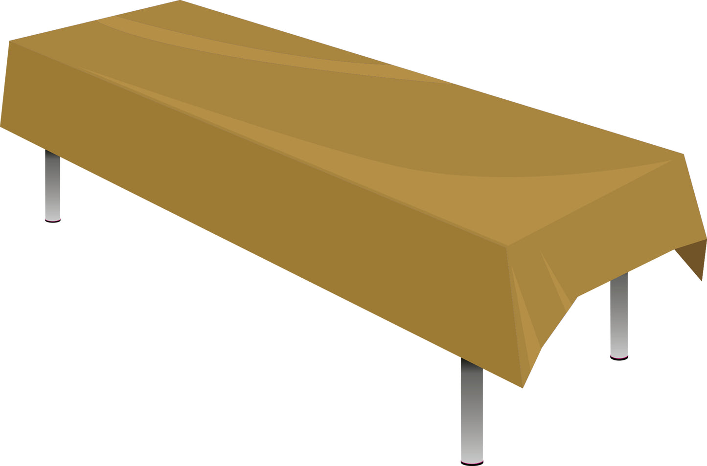 Gold Plastic Tablecover (274 x 137 cm) - Anilas UK