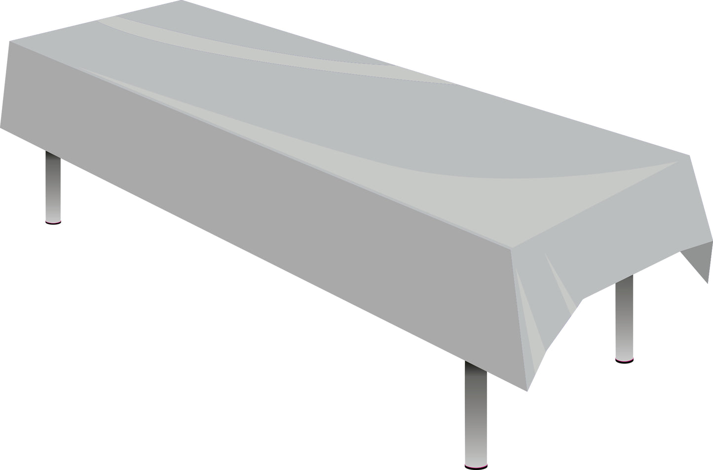 Silver Plastic Tablecover (274 x 137 cm) - Anilas UK