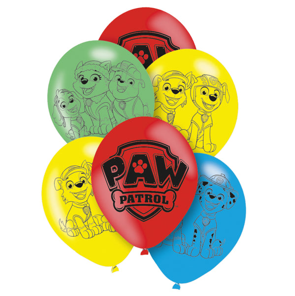 Paw Patrol Latex Birthday Party Balloons ( Pack of 6) - Anilas UK