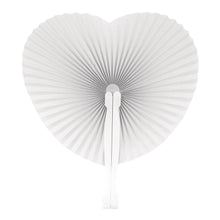 White Paper Heart Fan with Plastic Handle - Anilas UK
