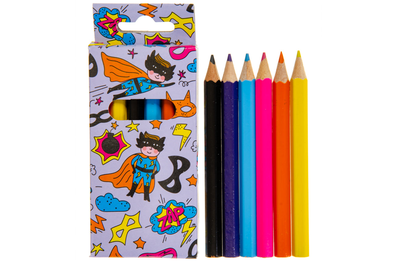 Superhero Themed Mini Colouring Pencils - Anilas UK
