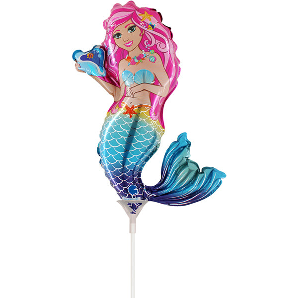 Mermaid Air Fill Foil Mini Shape Balloon 36cm