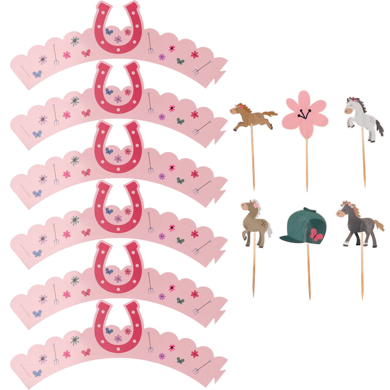 Cupcake Deco Set - Happy Horse (6 sets) - Anilas UK