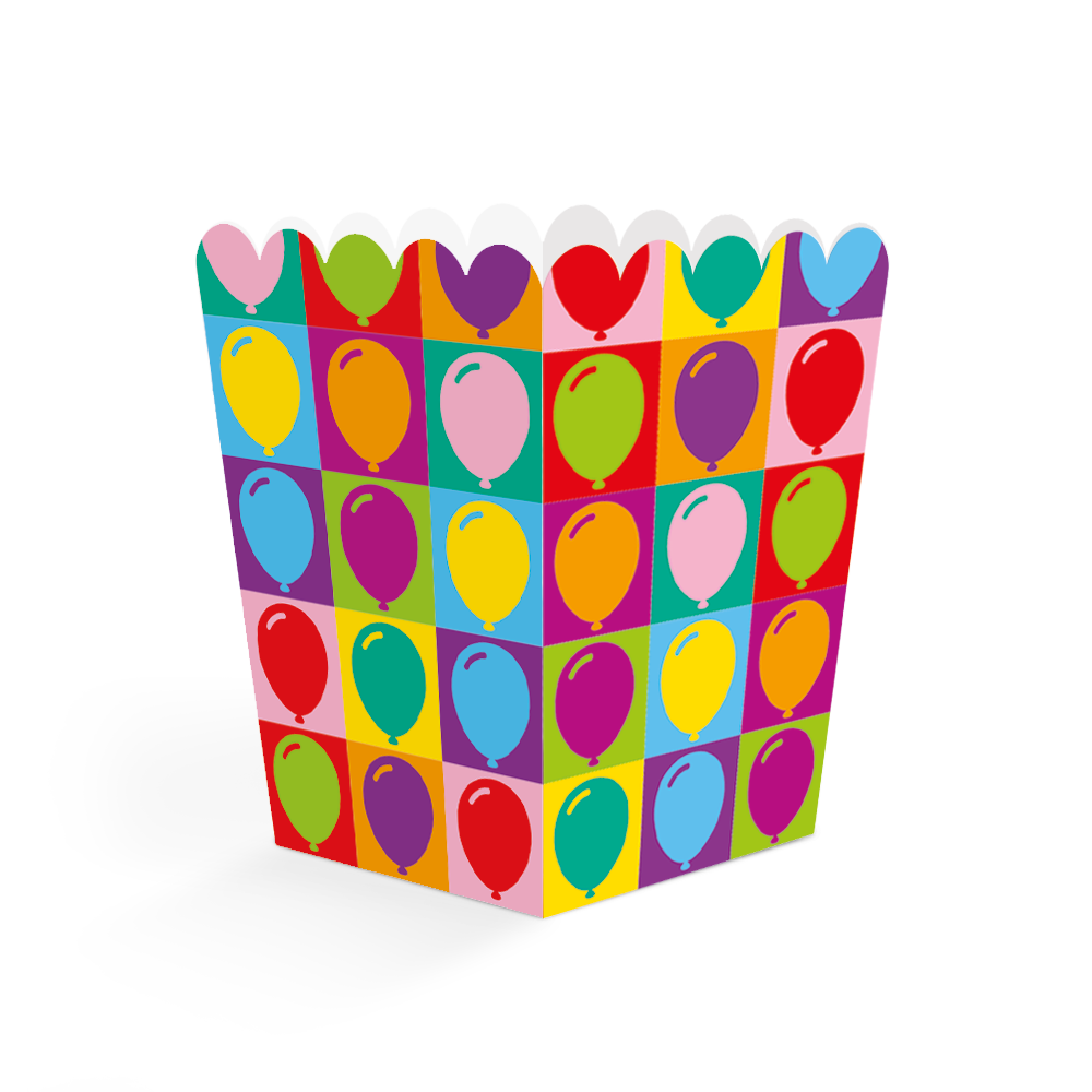 Pop Party Snack Boxes 6.3 x 6.3 x 10.5 cm (Pack of 8)