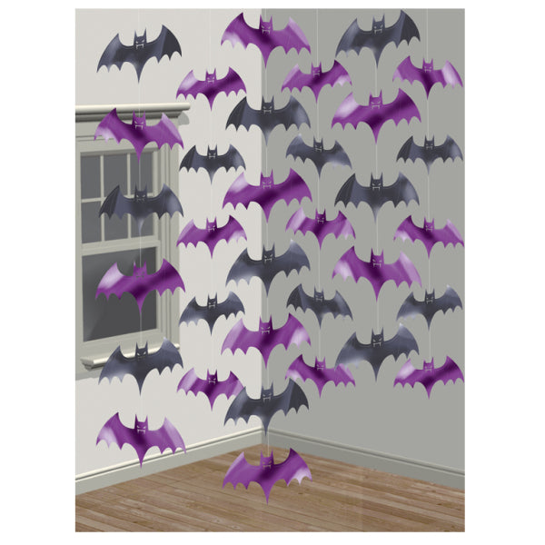 Halloween Black and Purple Bat String Decoration - Anilas UK