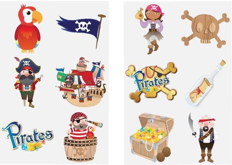 Pirate Theme Tattoo Sheets - Anilas UK