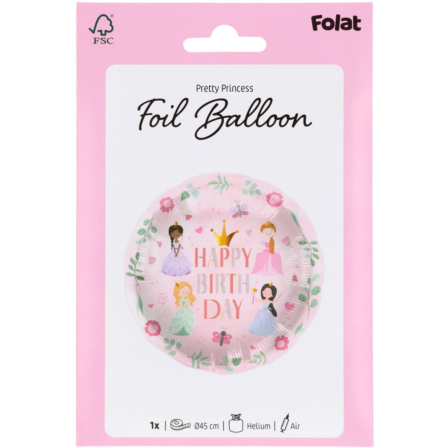 Pretty Princess Foil Birthday Party Balloon - (45 cm) - Anilas UK