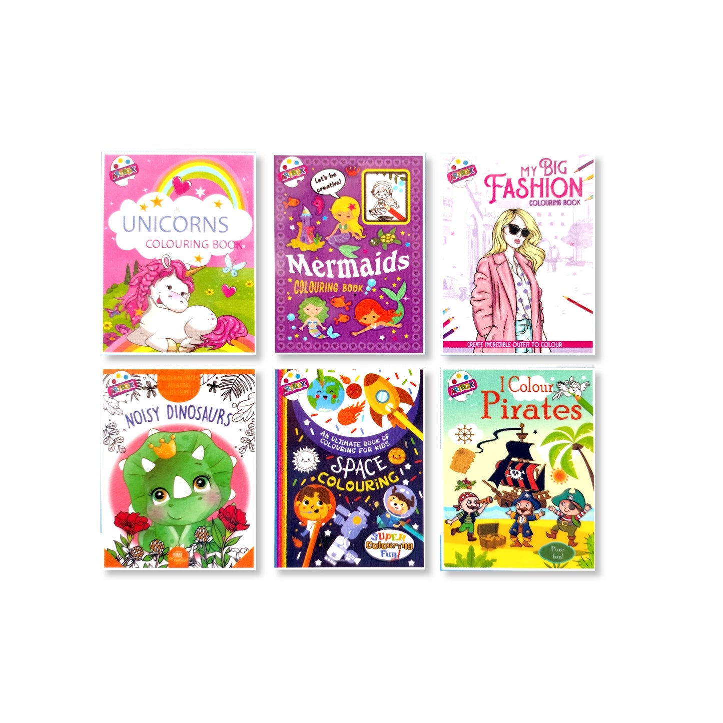 Colouring Books - 6 assorted designs - Anilas UK