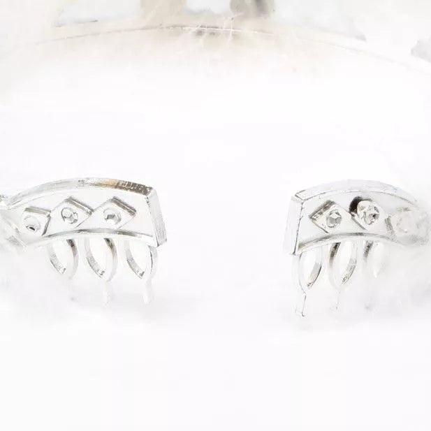 Silver Plastic Tiara With Feather Trim - Anilas UK