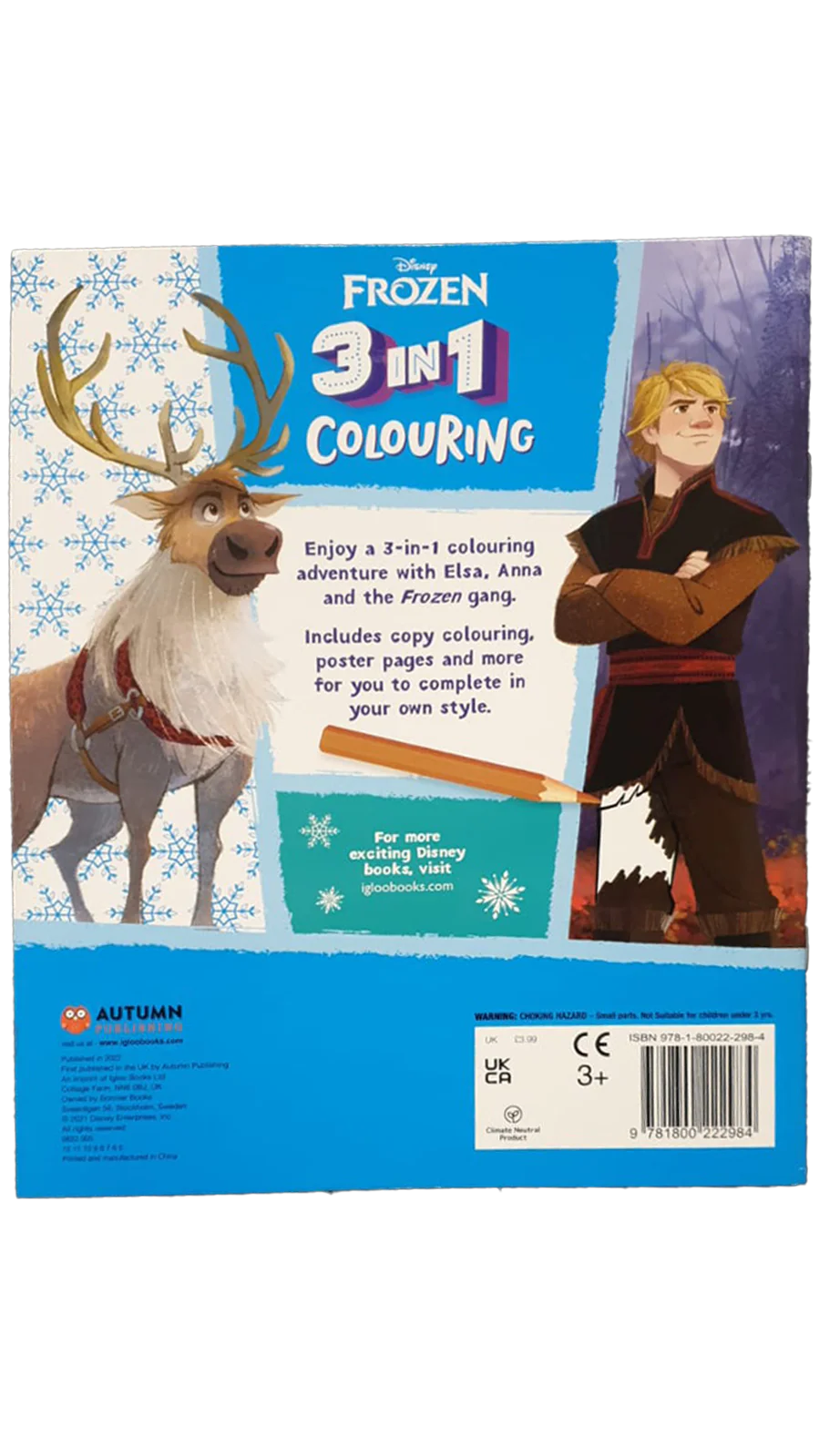 Disney Frozen 3-in-1 Colouring Book, 32 Pages - Anilas UK