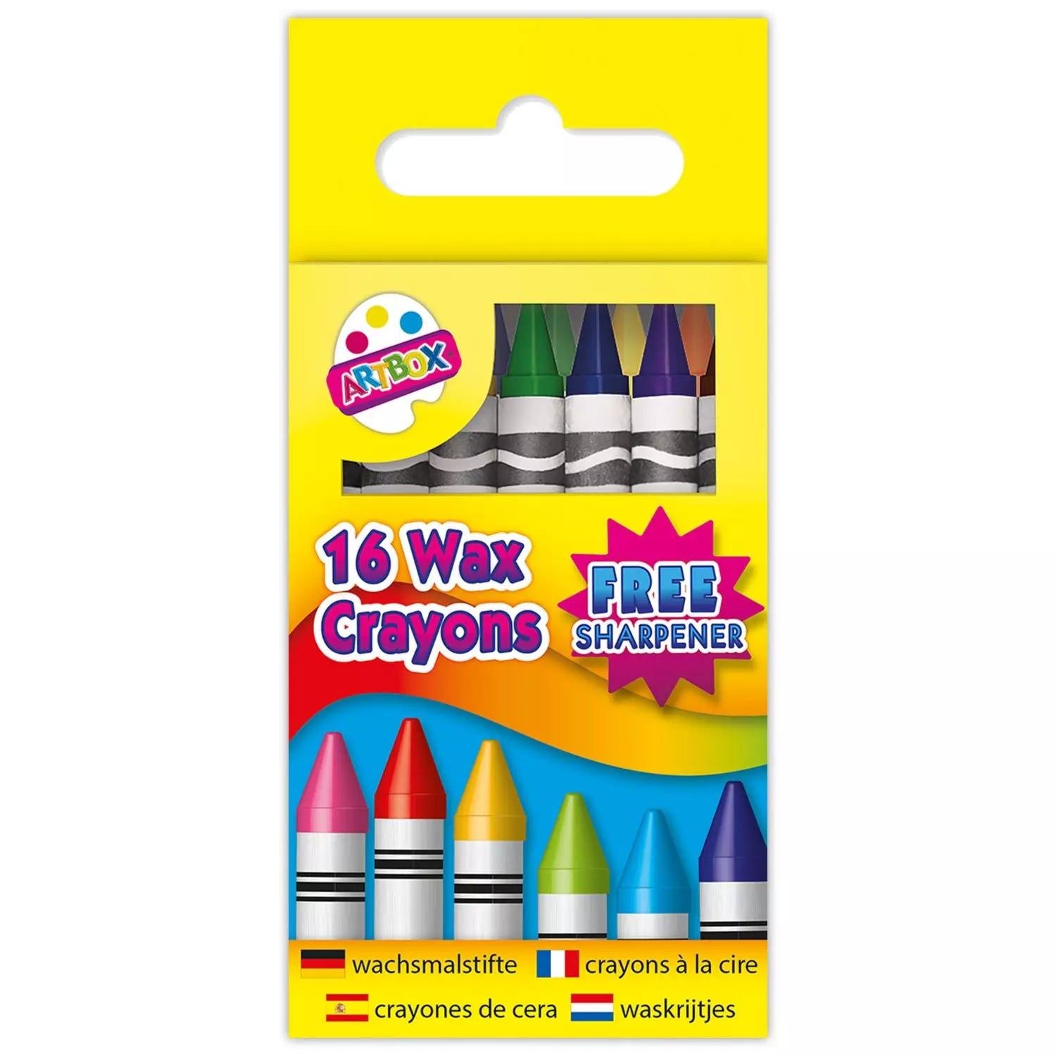 16 Wax Crayons with free sharpener - Anilas UK