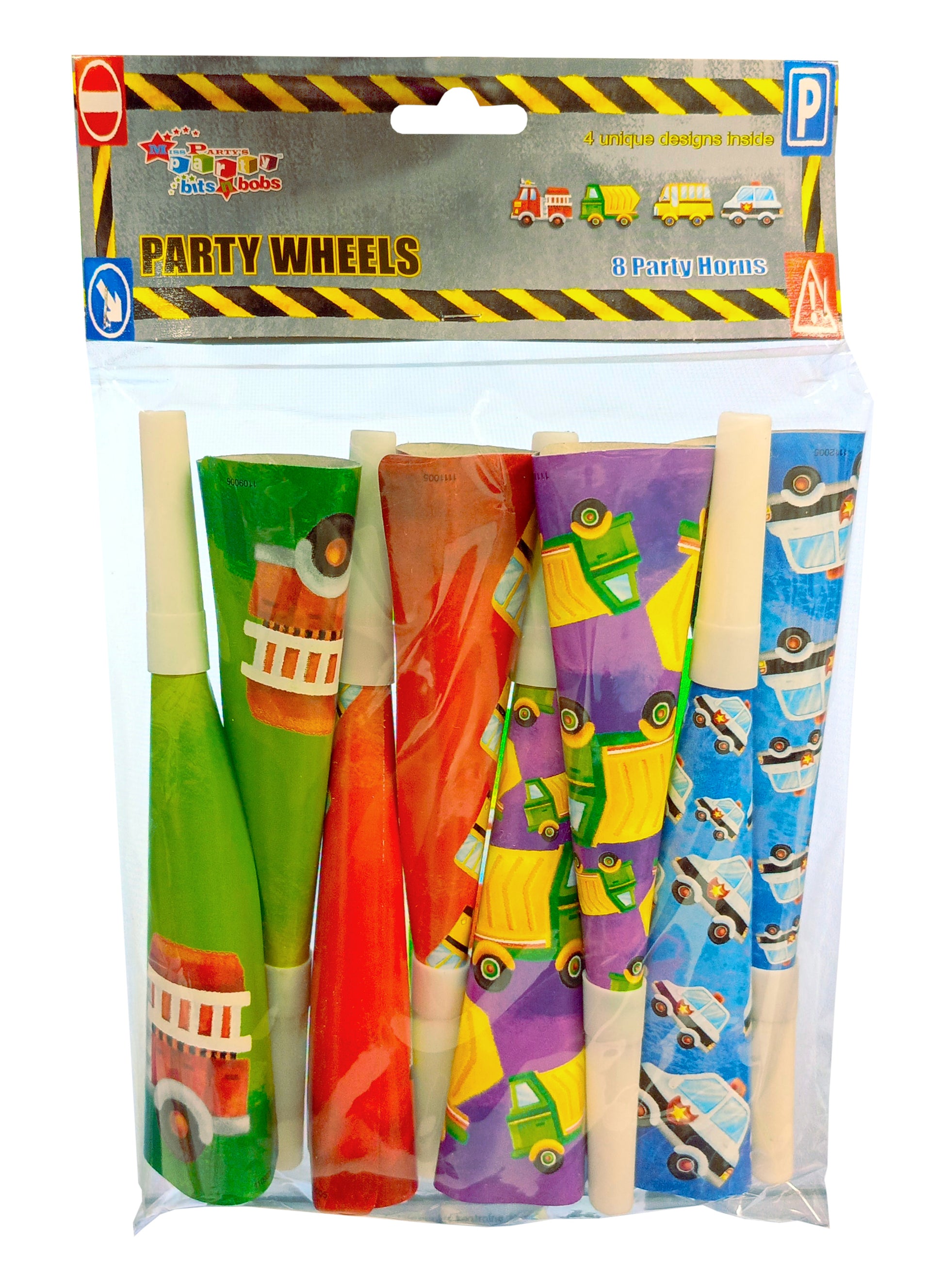 Vehicles And Wheels Party Horns  (pack of 8) - Anilas UK
