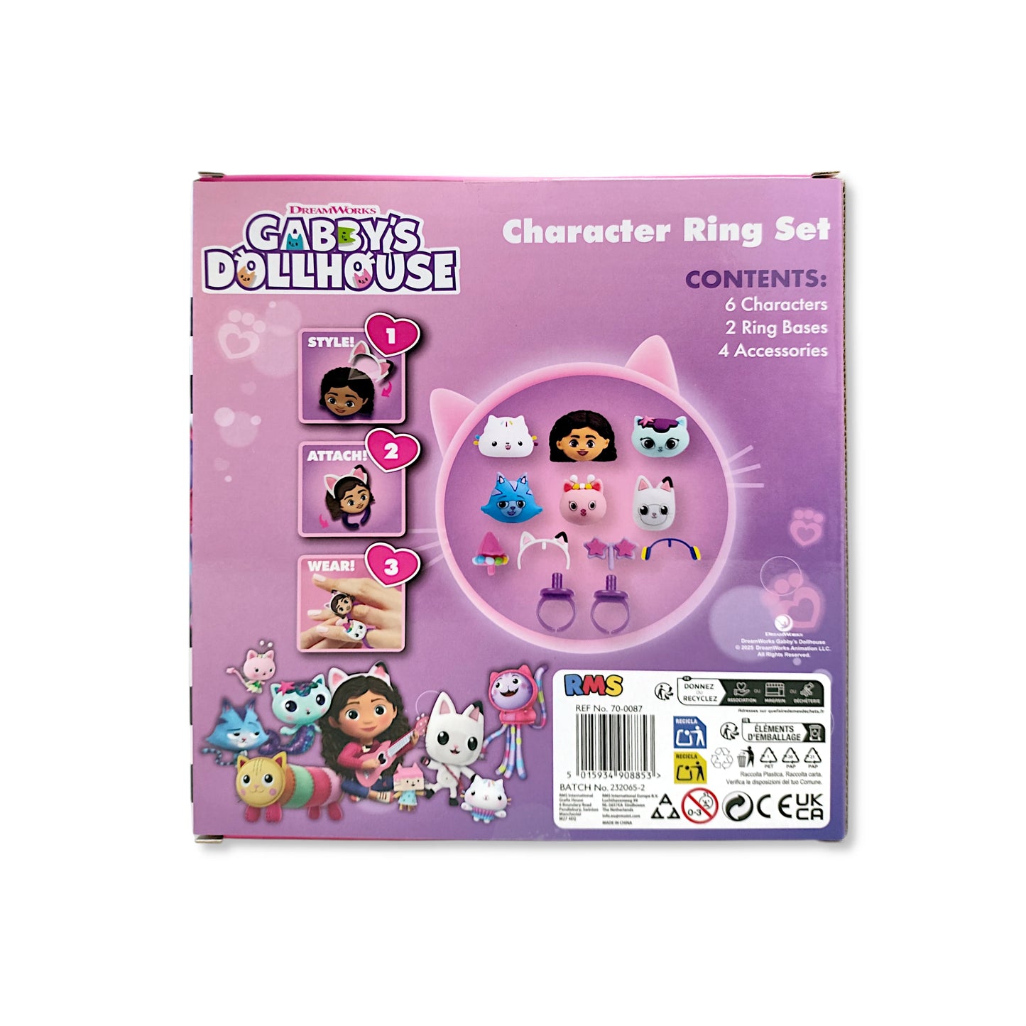 Gabby's Dollhouse Interchangeable Character Ring Set - Anilas UK
