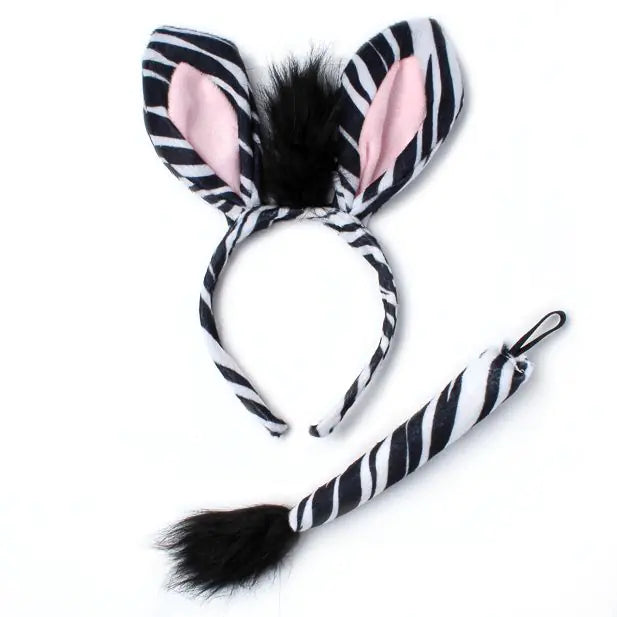 Zebra Ears And Tail Dress Up Set - Anilas UK