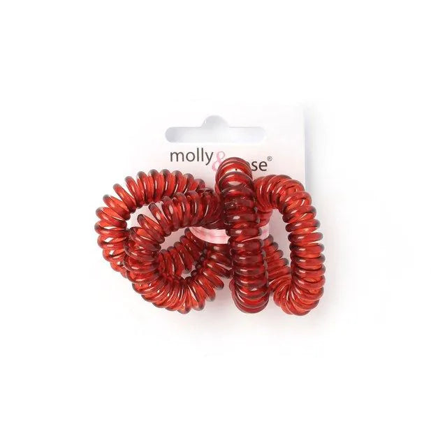 Tortoiseshell Telephone Cord Hair Ties, 9 mm Thick, Set of 4, 3.5 cm - Anilas UK