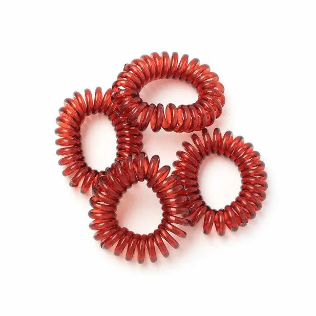 Tortoiseshell Telephone Cord Hair Ties, 9 mm Thick, Set of 4, 3.5 cm - Anilas UK