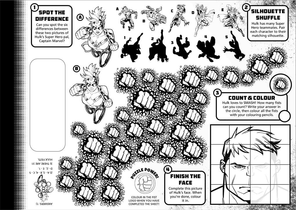 Marvel Avengers Hulk: Tear-Off Activity Placemats - Anilas UK