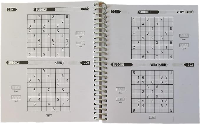 Sudoku Spiral Bound Puzzle Book - Anilas UK